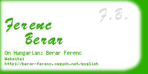 ferenc berar business card